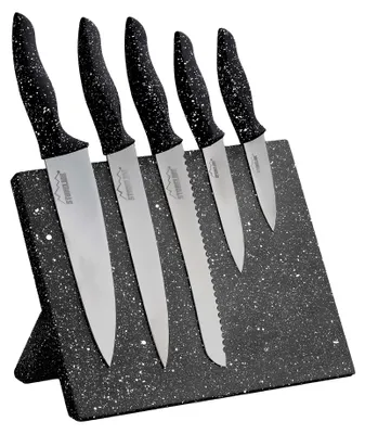 Produktbild von STONELINE® Edelstahl Messer Set 5-teilig mit Messerblock | Schwarz