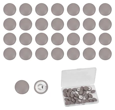 30 runde PU-Lederknöpfe 20 mm grau für Nähen & Basteln