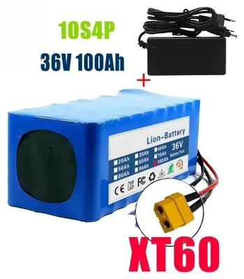 Produktbild von E-Scooter Akku - 10S4P Li-Ion Batteriepack - 36V Spannung - 100Ah 100000mAh - 188x66x78mm - XT60 Stecker