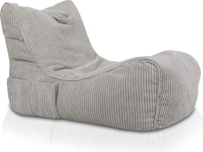 Produktbild von Ecopuf Fuzzy, Sessel Chaise Longue, Sitzsäck Bean Bag 60x80, Hellegrau Sz83, 60x80