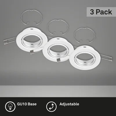 Zdjęcie produktu dla Lampa LED do zabudowy BRILONER LEUCHTEN RENG, IP23, biały, metal, w zestawie, 3x GU10, zestaw 3, Ø 8,6 cm