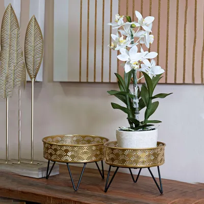 Produktbild von MaeHon - Vase, Gold, Set aus 2 Vasen, Herausnehmbare Pflanzgefäße