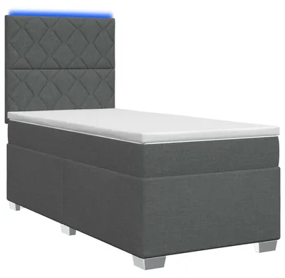 Immagine prodotto di Letto a molle con materasso grigio scuro 100 x 200 cm in tessuto