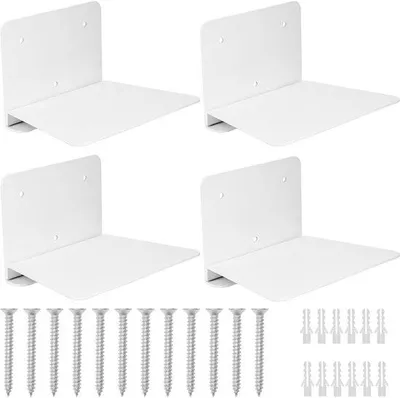 Produktbild von Unyqoos® Modernes 4er-Set schwebende Wandregale, weiß, Eisen, 16,3 x 11 cm, 5 kg Tragkraft je Regal – zur stilvollen Aufbewahrung & Deko