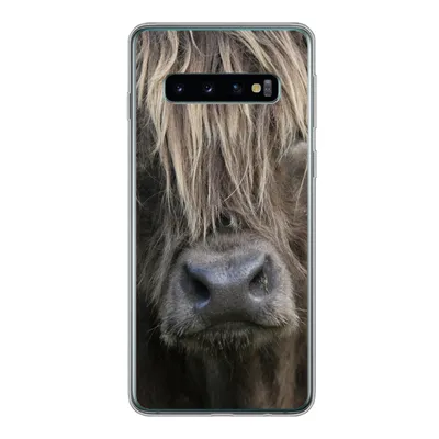 Produktbild von MuchoWow® Handyhülle Schutzhülle Hülle für Samsung Galaxy S10 Schottischer Highlander - Braun - Nase Silikon Softcase Handy Hülle - Handytasche
