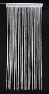 Produktbild von Fadenvorhang "Weiße Perlen" 90x205 cm, Balkontür Insektenschutz Vorhang, Türvorhang, Fliegenvorhang