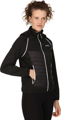 Produktbild von Regatta Steren Hybrid Softshelljacke für Damen mit abnehmbaren Ärmeln, Farbe:Schwarz, Größe:42