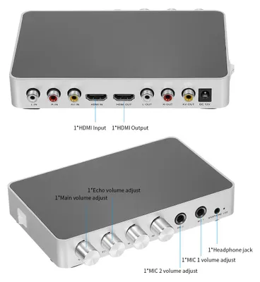 Zdjęcie produktu dla Przenośny cyfrowy system audio stereo z mikserem dźwięku do karaoke – wzmacniacz karaoke 4K/2K HD z mikrofonem