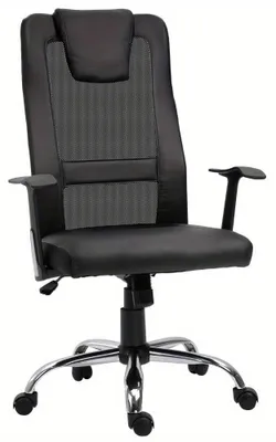 Image de Chaise de bureau – Siège ergonomique avec réglage de la hauteur et fonction basculante – Noir