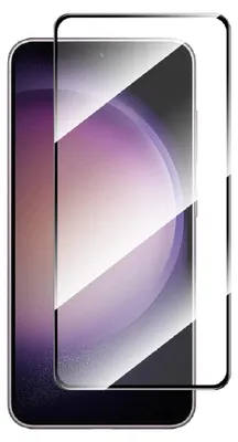 A screen protector for a smartphone is shown on a white background.