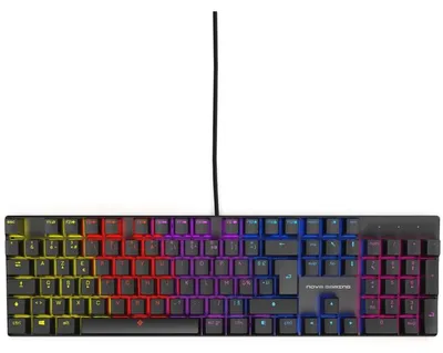 Obrázok produktu pre NOVA GAMING Mechanická herná klávesnica RGB – AZERTY, 104 kláves, modré spínače, s káblom