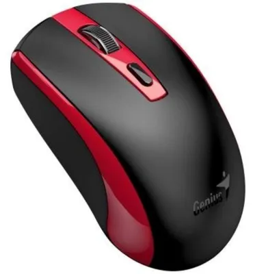 Produktbild von Kabellose wiederaufladbare Maus ECO-8150 Rot mit optischem Sensor und Copilot-Taste
