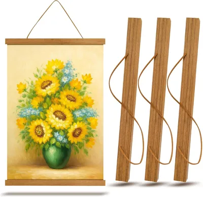 Zdjęcie produktu dla Magnetyczny wieszak na plakaty 31 cm, 3 szt., drewno, do plakatów