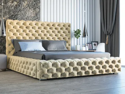 Produktbild von GrainGold Polsterbett Heaven 180x200 cm - Bett 180x200, Polsterbett mit Bettkasten & Lattenrost - Beige (Monolith 04)