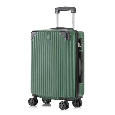 Produktbild von Koffer Trolley Reisekoffer Suitcase, Rollkoffer Handgepäck ,mit 4 Rollen360°, Hartschalenreisekoffer, Zahlenschloss, Weicher Gummigriff (M, Dunkelgrün