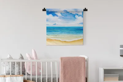 Produktbild von MuchoWow® Wandteppich Wandbehang Strand - Meer - Himmel 60x60 cm Tapisserie Dekoration Wandtuch - Dekorationen - Wand Decke