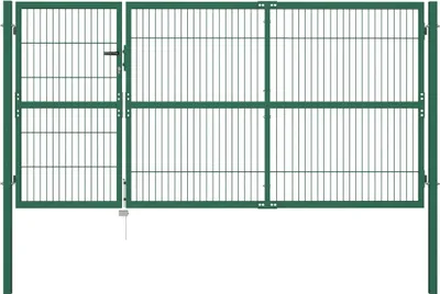 Produktbild von Gartentor mit Pfosten 350 x 140 cm Stahl Grün