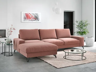 Obrázek produktu pro Rozkládací sedačka s úložným prostorem LANSING 1 - růžová, levý roh