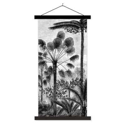 Produktbild von MuchoWow® Textilposter Design - Bäume - Natur - Pflanzen - Botanisch 40x80 cm mit schwarzem Rahmen - Wandemalerei