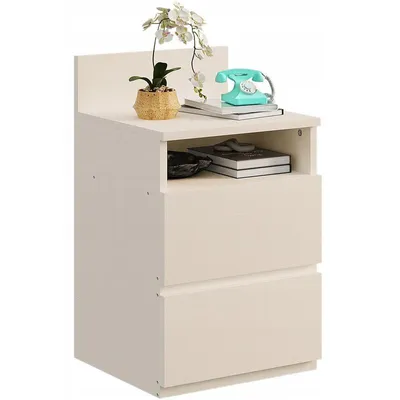 Produktbild von Nachttisch Tisch für Schlafzimmer Wohnzimmer 2 Schubladen Loft modern