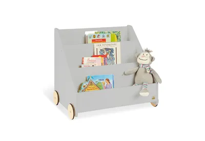 Image de Bibliothèque pour enfants avec roulettes 'Lasse', gris
