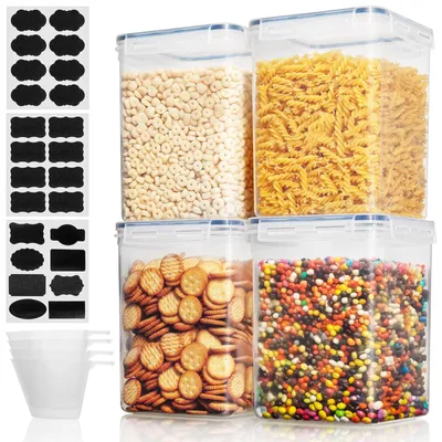 Productafbeelding van Cozary, 5,2 liter voorraadbakken met deksel, luchtdichte set van 4, opbergboxen voor de keuken