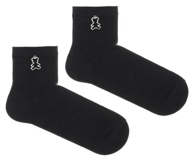 Zdjęcie produktu dla Skarpety damskie Milena, bawełna, ozdobne zawieszki, czarne, rozmiar 37-41