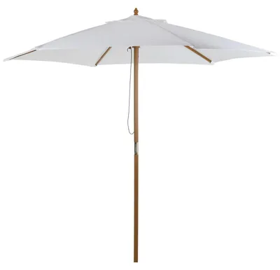 Immagine prodotto di Ombrellone da giardino in bambù, diametro 2,5 m | Colore: crema | Dimensioni: 250x250x230 cm