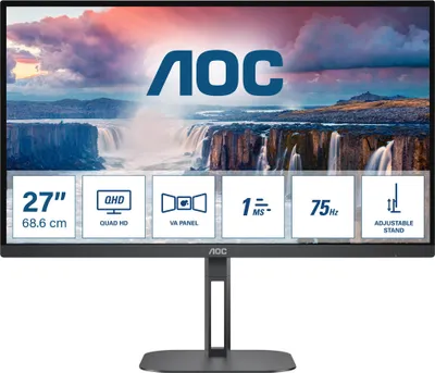 Obrázek produktu pro AOC V5 Q27V5N - 68,6 cm (27 Zoll) - 2560 x 1440 Pixel - Quad HD - LED - 4 ms - Schwarz