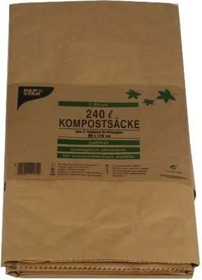 Produktbild von Abfallsäcke aus Papier "pure" 240 l 120 cm x 52 cm x 34 cm braun , 2-lagig
