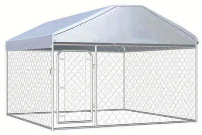 Immagine prodotto di Cuccia per cani, modello esterno - 200x200x135 cm - con tetto e realizzata in acciaio robusto