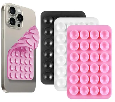Image de 3 pièces de support de téléphone en silicone avec ventouse pour utilisation mains libres