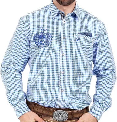 Produktbild von Trachtenhemd 95104-8 blau XS