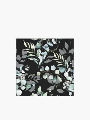 Produktbild von Servietten 33x33 cm - Eucalyptus all over black