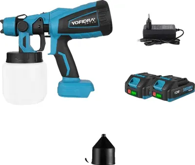 Immagine prodotto di Pistola elettrica per verniciatura, alta pressione, funzionamento a batteria, set di batterie 2x128VF