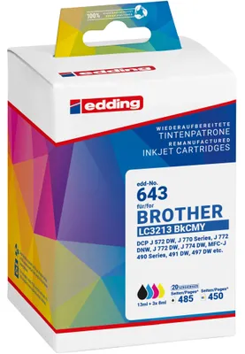 Obrázok produktu pre Edding EDD-643, Čierna, Azúrová, Purpurová, Žltá, 13 ml, 8 ml, 4 kusov, 485 strany, Viacnásobné balenie