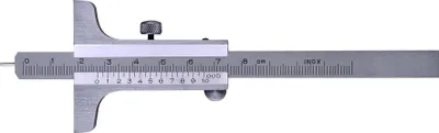 Obrázek produktu pro Hloubkoměr s vyměnitelným čepem z kalené oceli. Zarážka 80 mm.
