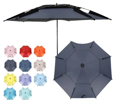 Image de Parasol de plage, résistant au vent, protection UV 50+, gris, 200 cm