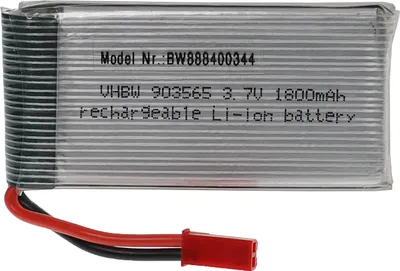 Produktbild von vhbw Akku kompatibel mit BEC Stecker für Modellbau z.B. Racing Car, Helikopter, Flugzeug (1800mAh, 3,7V, Li-Polymer, 69 x 35 x 10 mm)