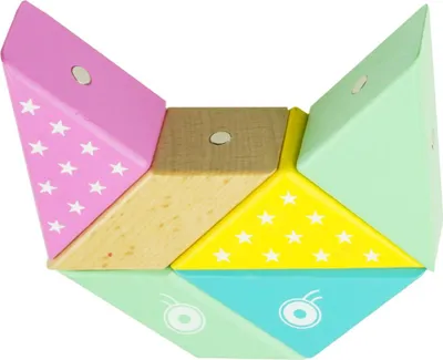 Produktbild von Origami-Puzzleblöcke aus Holz mit Magnet KATZE