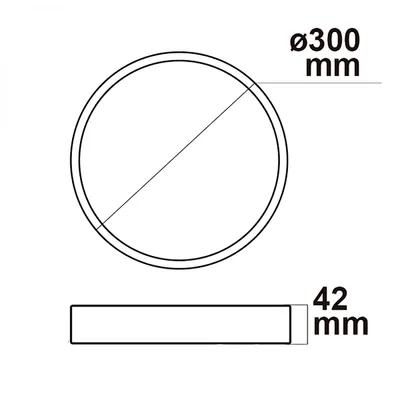 Zdjęcie produktu dla Lampa sufitowa LED PRO czarna, 30W, okrągła, DN300, ColorSwitch 2700|3000|4000K, ściemnialna