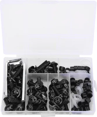 Produktbild von 158pcs/Set Universal Verkleidungsschrauben Bolzen Dichtungsschlüssel Kit Motorrad -Zubehörblack