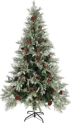 Obrázek produktu pro vidaXL Vánoční stromek s osvětlením a šiškami 195 cm PVC&PE