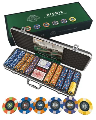 Pokerset Richie 500 Keramikchips mit Dealerbutton & 2 Decks