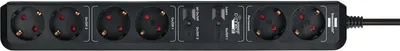 Produktbild von Brennenstuhl 1159760936, 6 AC-Ausgänge, 1,5 m, Kabelgebunden, Schwarz, Schwarz, 105 mm
