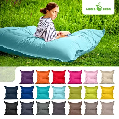 Produktbild von Green Bean® Indoor Sitzsack "Square" 140x180cm mit 380 Liter EPS Perlen Füllung - für Kinder & Erwachsene - Aquamarin