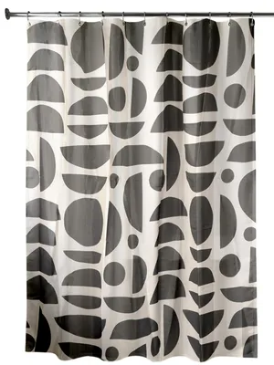 Produktbild von TENDANCE Duschvorhang Duschgardine 180 x 200 cm Badvorhang weiß schwarz Badezimmer