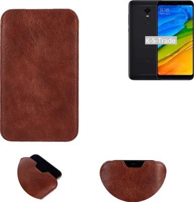 Produktbild von K-S-Trade Schutzhülle Handyhülle kompatibel mit Xiaomi Redmi 5 Plus Handytasche Kunstleder Sleeve in braun
