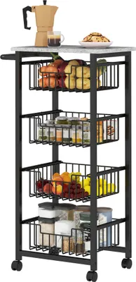 Image de Chariot de service pour la cuisine, couleur gris clair