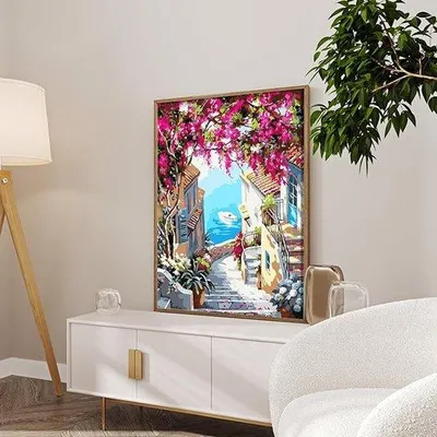 Image de Peinture pour adultes, kit de peinture à l'huile réalisée à la main pour débutants et adultes, 40 x 50 cm, toile